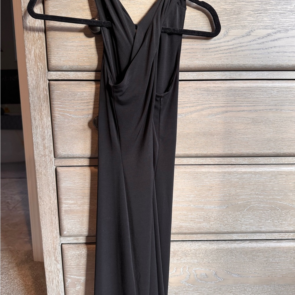 Michael Kors Black Sleeveless V-Neck Maxi Gown